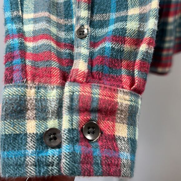 WOOLRICH Women’s Flannel Check Button Down Shirt Red/Blue/White Size Medium - Picture 7 of 12